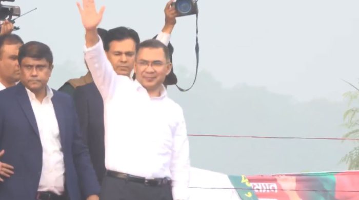 সমাবেশস্থলে তারেক রহমান